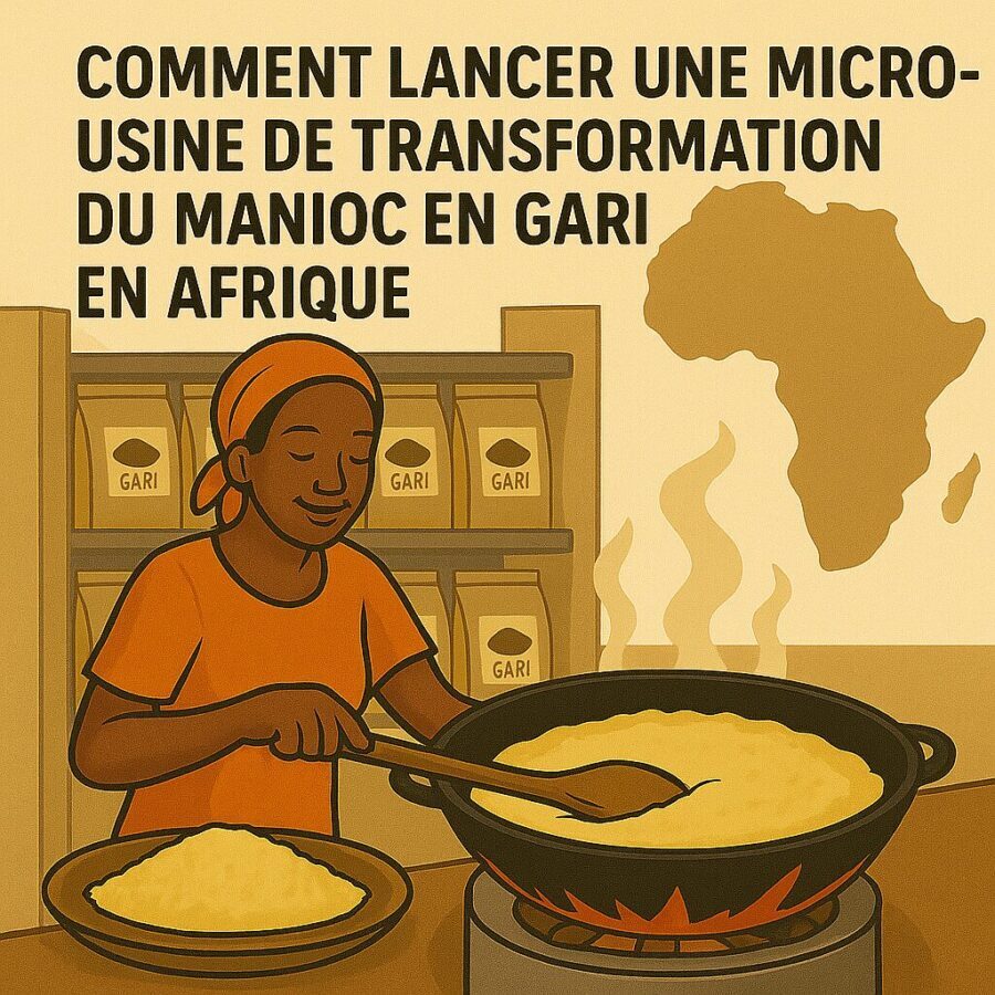 Comment lancer une petite usine de transformation de manioc en gari en Afrique