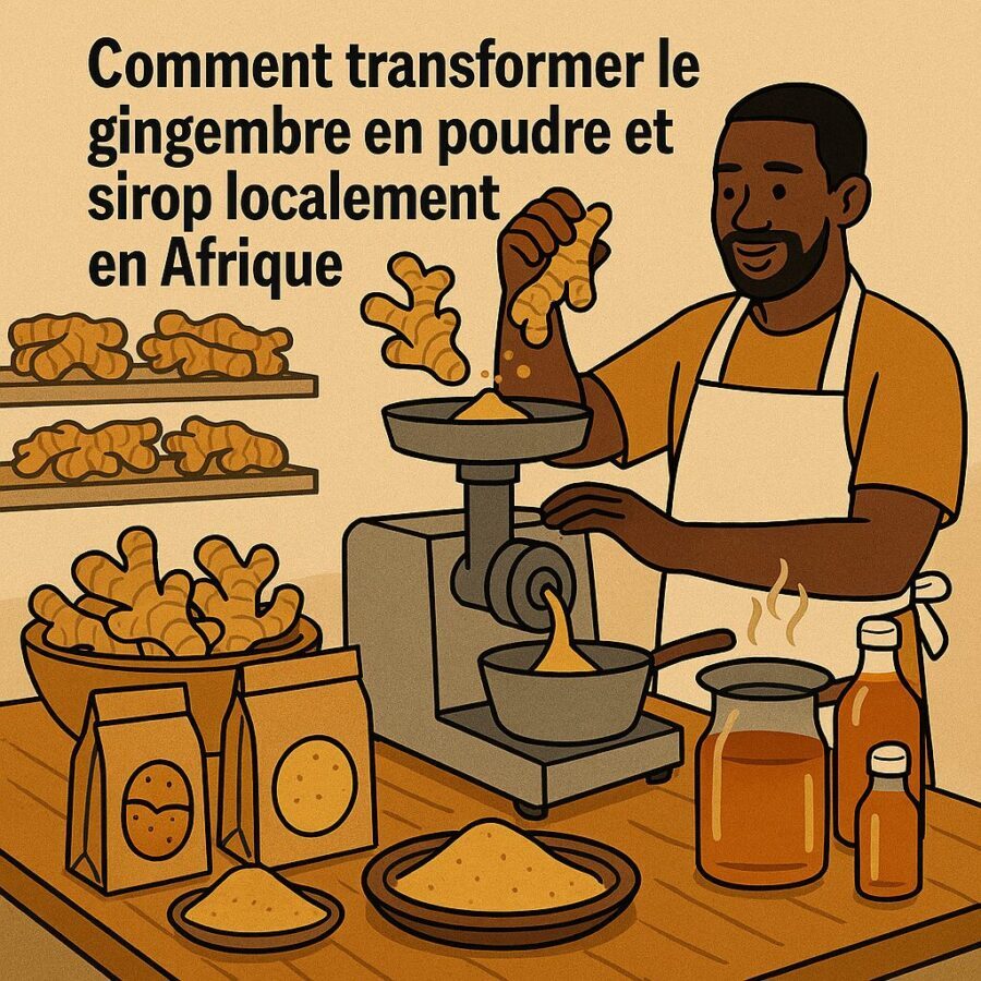 Comment transformer le gingembre en poudre et sirop en Afrique