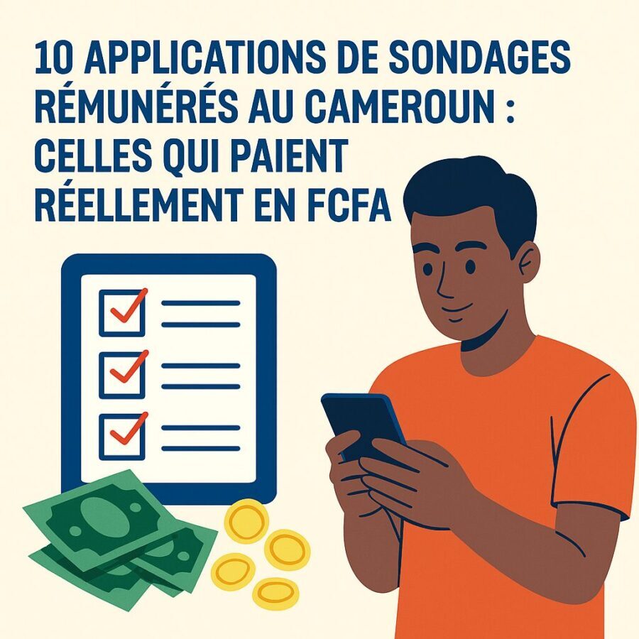 10 applications et plateformes de sondages rémunérés au Cameroun (2026)