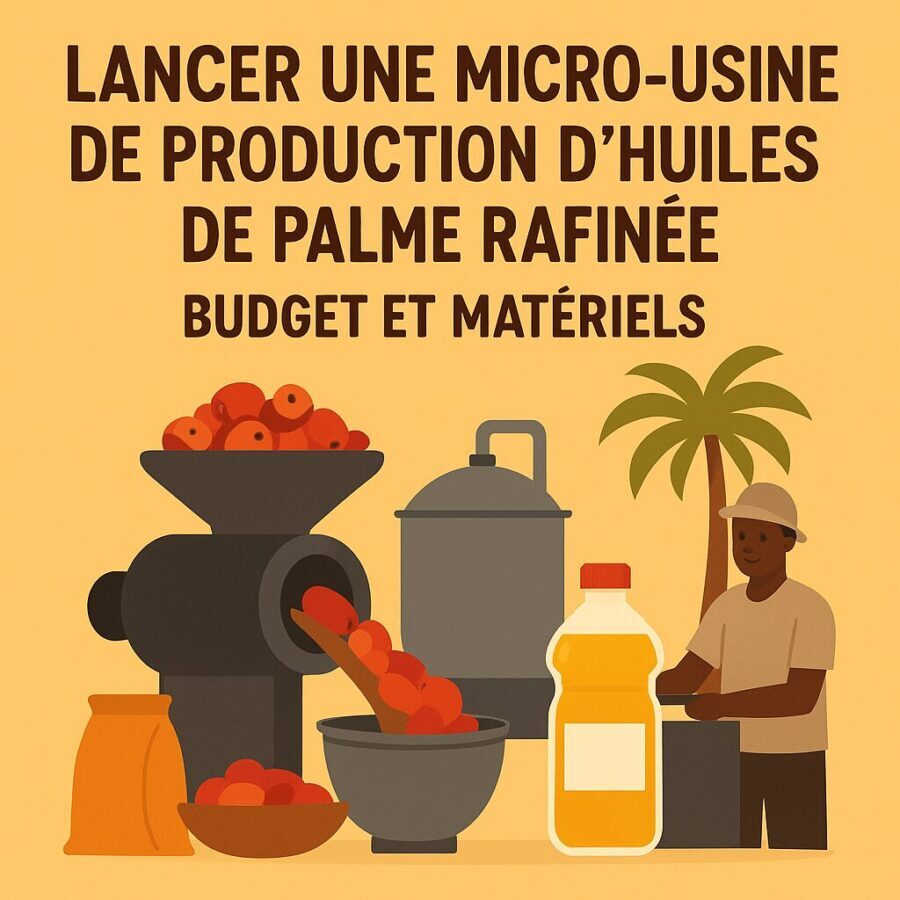 Lancer une micro-usine de production d’huiles de palme raffinée : Budget et matériels