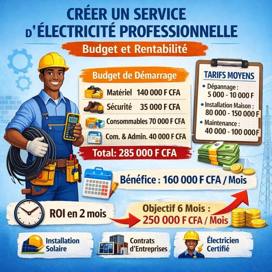 Créer un service d’électricité professionnelle : budget détaillé et rentabilité réelle