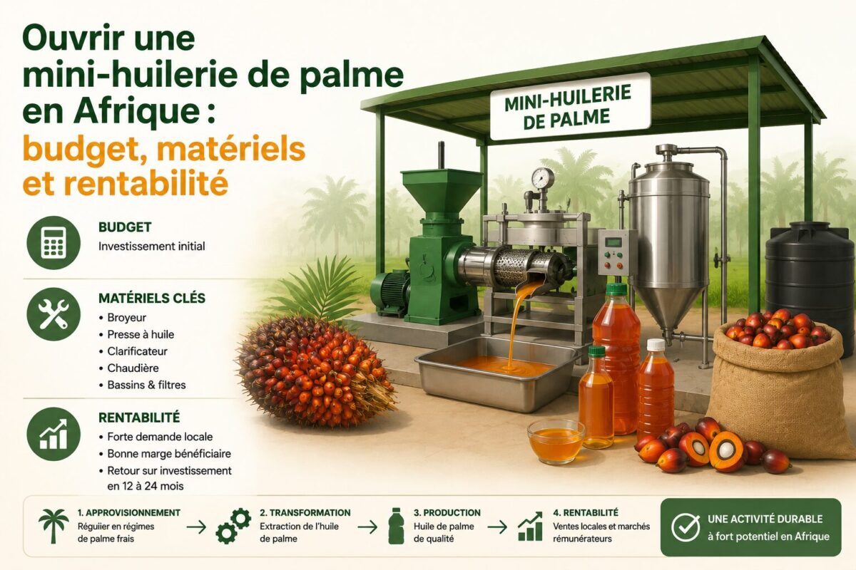 Ouvrir une mini-huilerie de palme en Afrique : budget et matériels