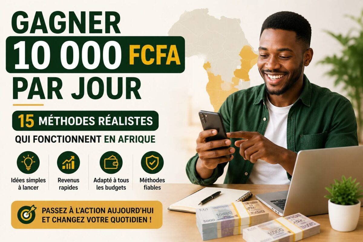 Gagner 10 000 FCFA par jour : 15 méthodes réalistes qui fonctionnent en Afrique
