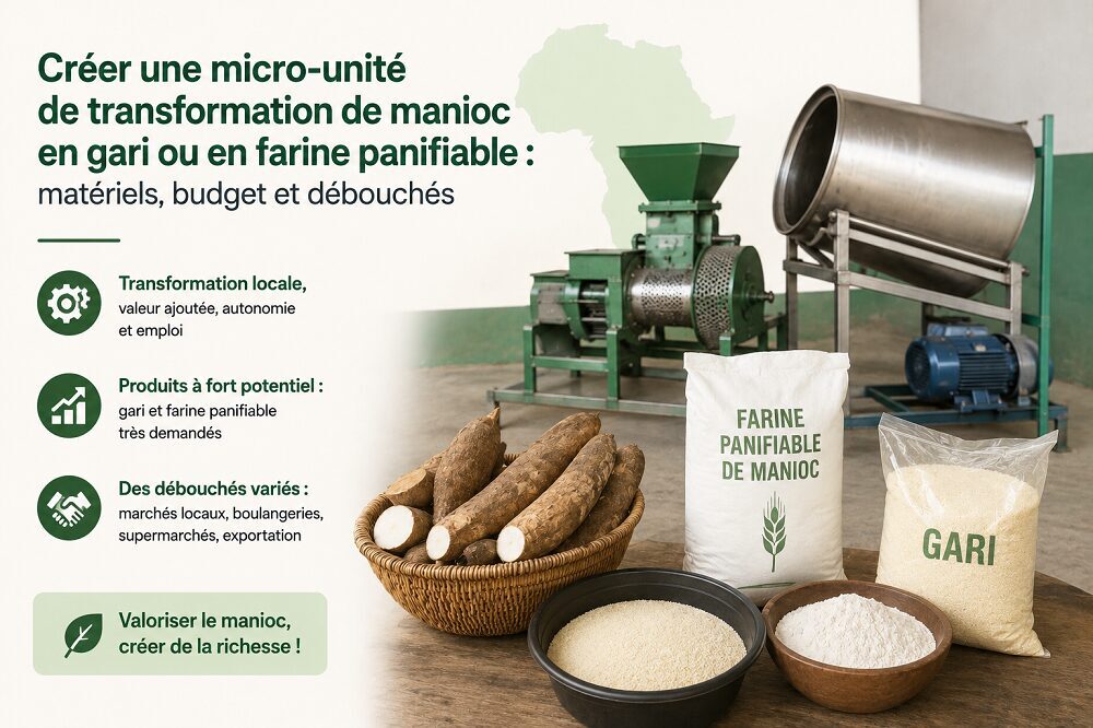 Transformation du manioc en Afrique : Comment lancer une production de gari ou de farine